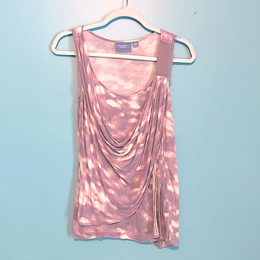 Pastel purple draped, scoop neck tank top, women size XS